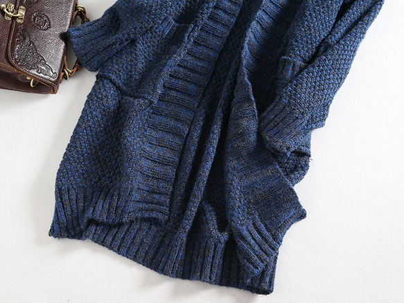 f91306 フラに着て暖か可愛い　糸織り　カーディガン レディースカーディガン 3枚目の画像
