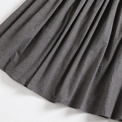 f101819（再販） 着回しに差を付ける 　小チェック柄　綿麻　ロングスカート 3枚目の画像