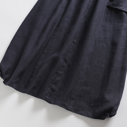 f8050816 　紺色　綿麻　ポケット付き　スカート　ロングスカート 3枚目の画像