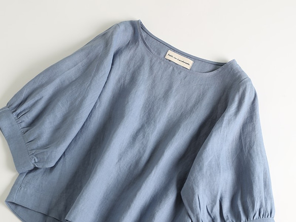 f8080906　夏から秋まで活躍可能　シンプルな7分袖ブラウス　トップス 2枚目の画像
