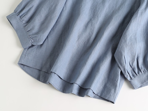 f8080906　夏から秋まで活躍可能　シンプルな7分袖ブラウス　トップス 3枚目の画像