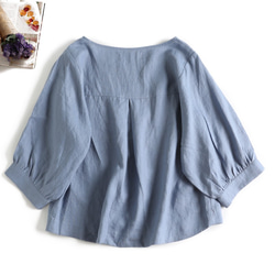 f8080906　夏から秋まで活躍可能　シンプルな7分袖ブラウス　トップス 5枚目の画像