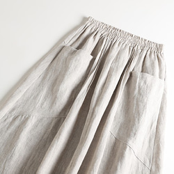 806-1大人め天然麻のロングスカート　ポケットつき 2枚目の画像