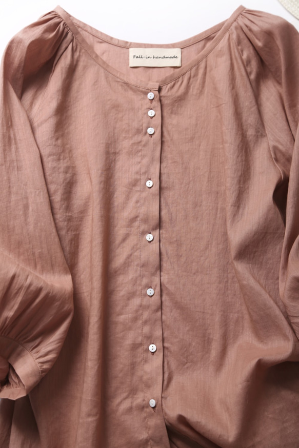 超舒適亞麻開襟衫，防曬，降溫，暗玫瑰色 190601-4 第4張的照片