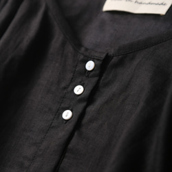 超舒適亞麻開襟衫，防曬，降溫，襯衫，黑色 190601-3 第4張的照片