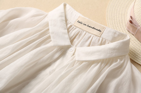 大人のお洒落　風合いリネンブラウス レディース トップス シャツ 半袖 リネン190712-5 3枚目の画像
