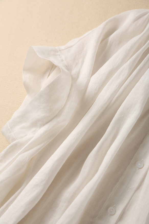 大人のお洒落　風合いリネンブラウス レディース トップス シャツ 半袖 リネン190712-5 4枚目の画像