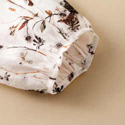 リネン100％　オリジナル柄　長袖ブラウス　飾りボタン190904-1 5枚目の画像