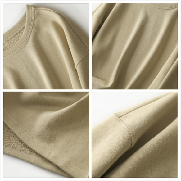 棉質開衩束腰外衣濕上衣長袖米色 191002-1 第4張的照片