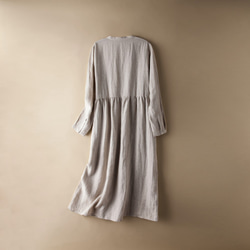 亞麻長裙 四季亞麻洋裝 191010-1 第5張的照片