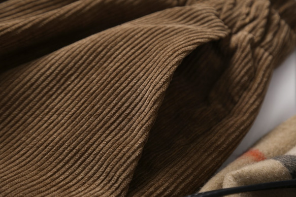 こだわりの美シルエット　ハイウェストパンツ　コーデユロイ生地　ブラウン色191207-1 4枚目の画像