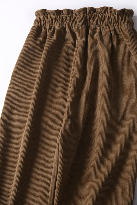 こだわりの美シルエット　ハイウェストパンツ　コーデユロイ生地　ブラウン色191207-1 7枚目の画像