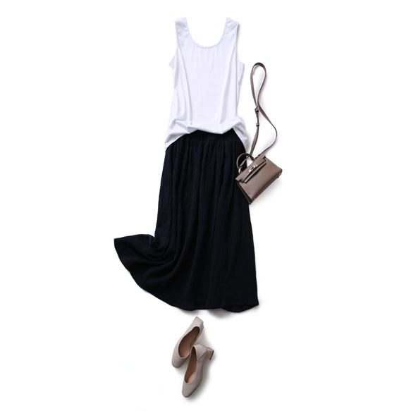 何枚持ってても役立つシンプルなタンクトップ　インナー　キャミソール　ホワイト200905-1 ウコン色200905-2 9枚目の画像