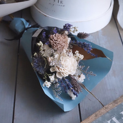 選べるペーパーカラーdry bouquet　 milk tea × lavender 1枚目の画像