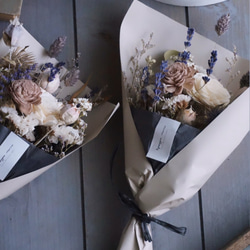 選べるペーパーカラーdry bouquet　 milk tea × lavender 3枚目の画像