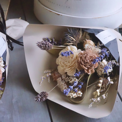 選べるペーパーカラーdry bouquet　 milk tea × lavender 2枚目の画像