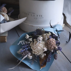 選べるペーパーカラーdry bouquet　 milk tea × lavender 4枚目の画像