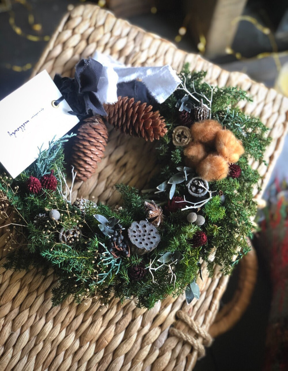 Creema限定　毎年飾れるForest Wreath / Br 7枚目の画像