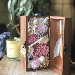 ２way Wood Box flower　Pink　ギフトラッピング付き 2枚目の画像