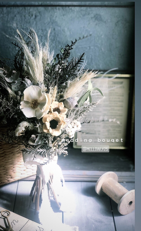 white bouquet ／ ウエディングブーケ・スワッグ・花束 11枚目の画像