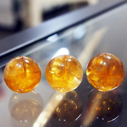 1粒販売】べっこう飴のような・13mmゴールドシトリン・丸玉・天然石