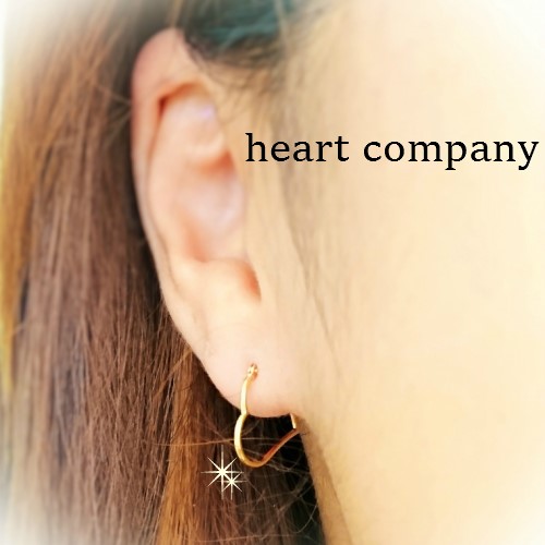 k18 ハートのA 映えピアス トランプピアス 18金 k18 ハートフープ