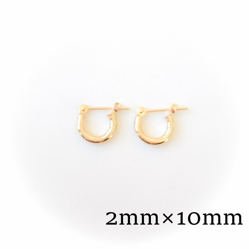 ｋ18 フープピアス☆メンズピアス 2ｍｍ×10ｍｍ ピアス（フープ ...