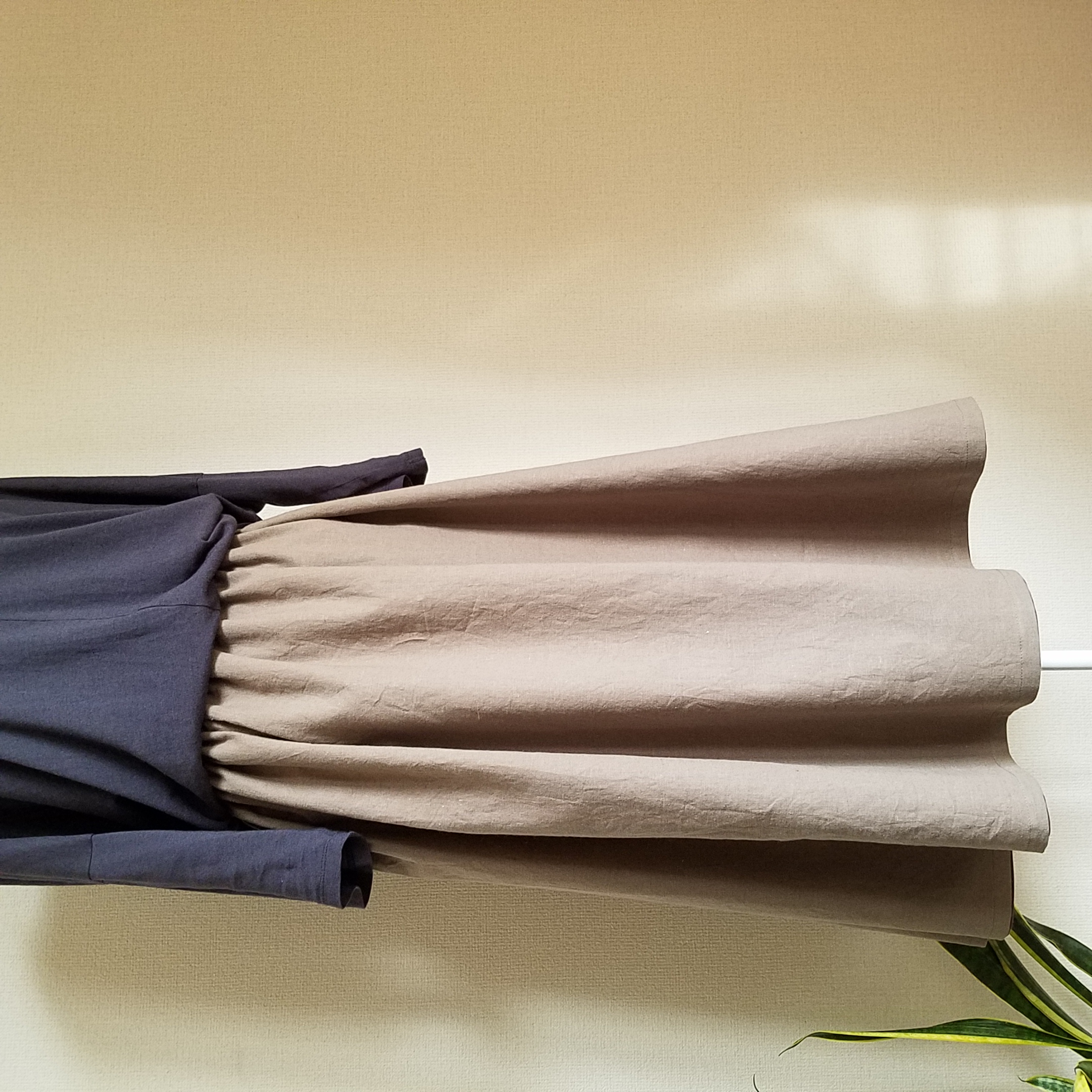 ハーフリネンのリバーシブルスカートお好み8色 受注製作