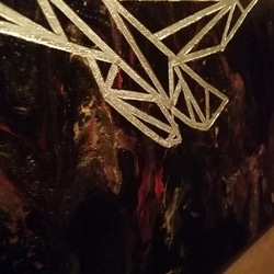 【抽象と幾何学/クジラ(黒•金)モダンアート インテリア キャンバス 絵画 アートパネル ポーリングフロイドアート】 7枚目の画像
