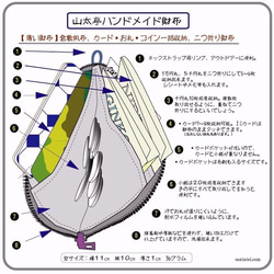 【薄い財布】倉敷帆布　カード・お札・小銭一括収納　二つ折り財布　 黄系格子　赤ファスナー 4枚目の画像