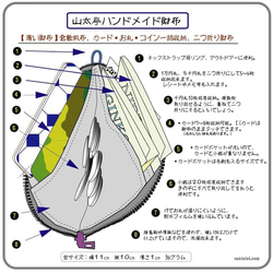 【薄い財布】倉敷帆布　カード・お札・小銭一括収納　二つ折り財布 ワイン縞　赤ファスナー 4枚目の画像