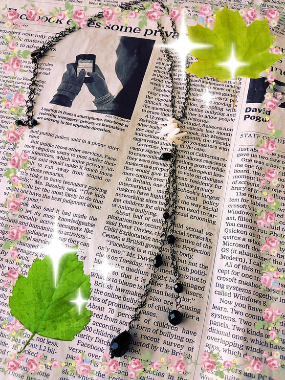 ☆シックなblack long necklace☆ 1枚目の画像