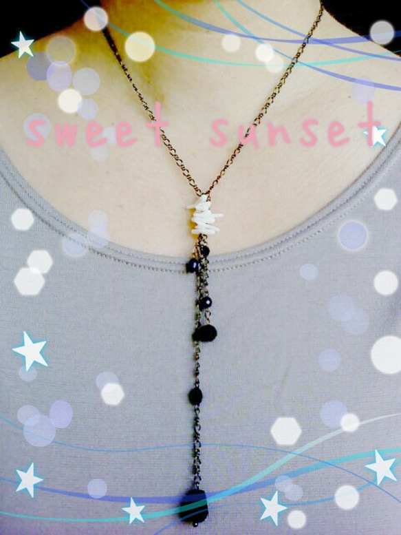 ☆シックなblack long necklace☆ 2枚目の画像