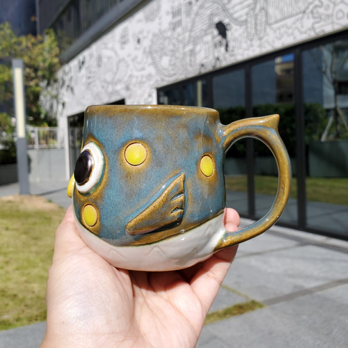 かわいい緑のフグ魚陶器カップ マグカップ tikiuku 通販 13049112