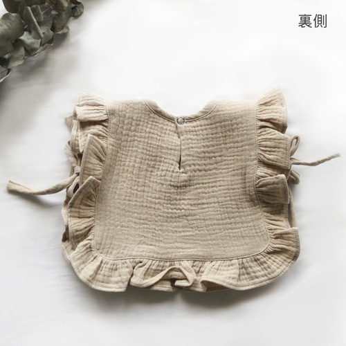 フリルスタイ ベビービブ ◇ レース リボン ふりふりコットン100