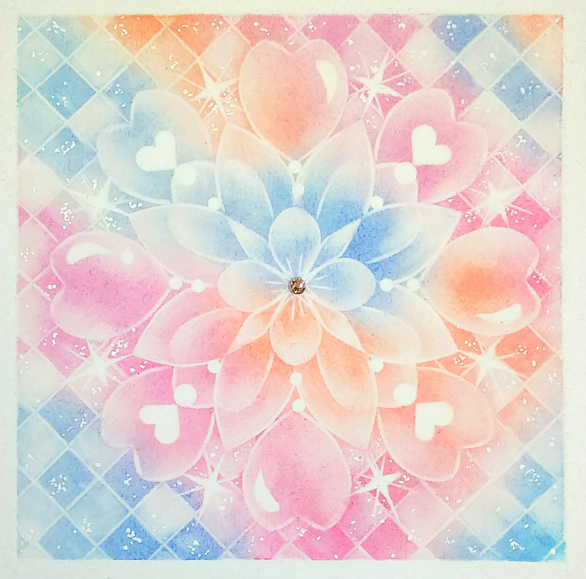 癒しのパステル曼荼羅 原画「ハート」 絵画 愛月花(あげは) 通販