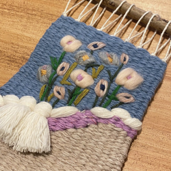 《花束》手織物　インテリア　weaving 壁掛け　小物　ハンギング 4枚目の画像