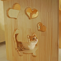 "ロータイプ" Cats Heart　猫トイレカバー 6枚目の画像
