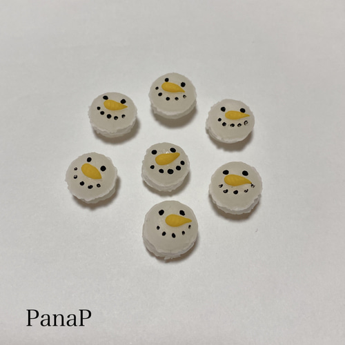 雪だるまマカロン ミニチュアスイーツ その他素材 PanaP プロフ必読 