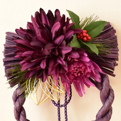 Purple mum～purple wreath＜お正月飾り1705＞ 4枚目の画像