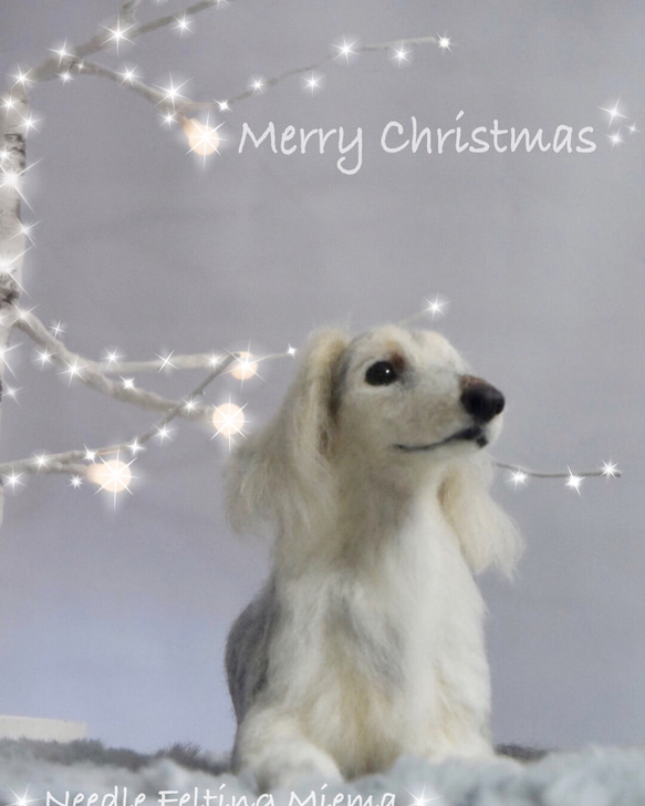 羊毛フェルト犬オーダーメイドLサイズ25cm 