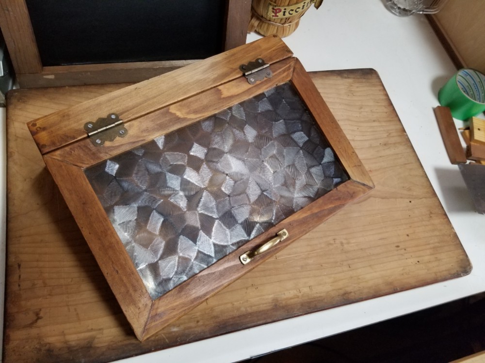 アンティーク木製斜めガラスケース コレクションボックス その他