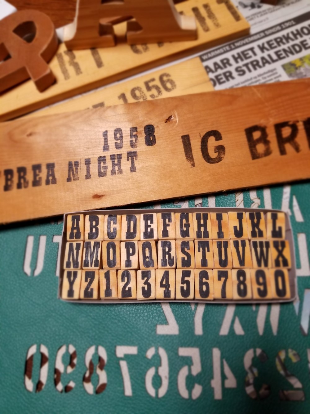 ○ステンシルスタンプ アルファベットと数字36文字 その他