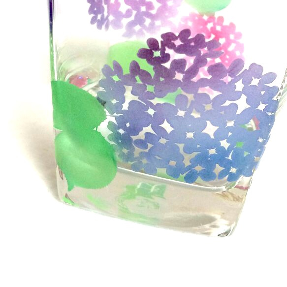 【送料無料】紫陽花　ロックグラス　※受注生産商品 3枚目の画像