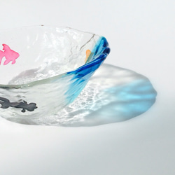 ゆらぎ金魚　小鉢（水色） 1枚目の画像