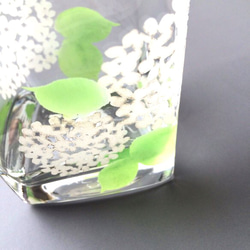 【送料無料】紫陽花　ロックグラス（白）※受注生産商品 3枚目の画像