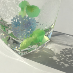【送料無料】紫陽花　ロックグラス（白）※受注生産商品 8枚目の画像