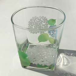 【送料無料】紫陽花　ロックグラス（白）※受注生産商品 9枚目の画像
