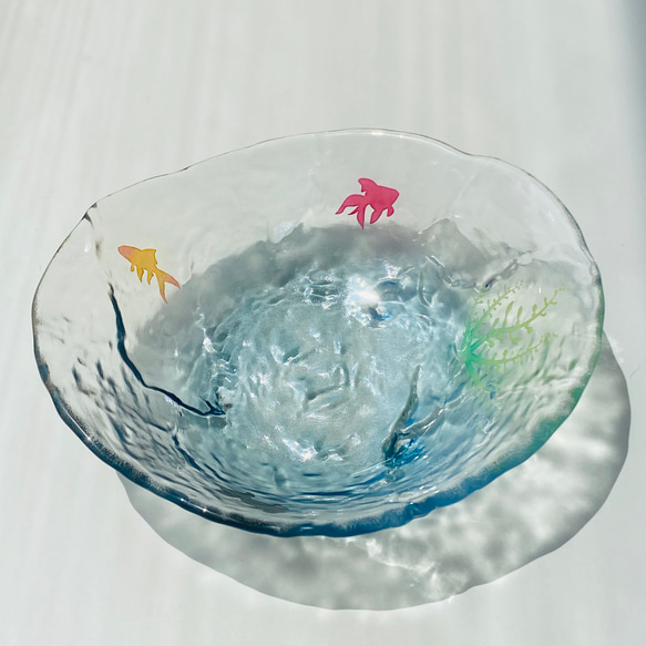 ゆらぎ金魚（BLUE）復刻版　中鉢 3枚目の画像