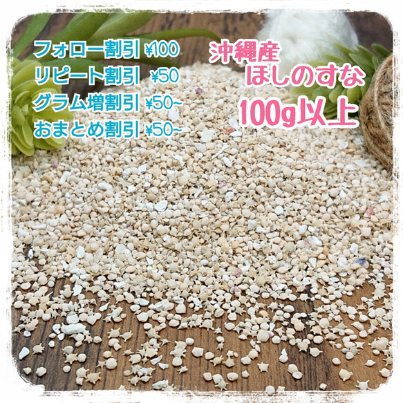 【沖縄県 竹富町産】 星砂/100g以上/漂白済/天然素材/自然素材/ハンドメイド/パーツ 1枚目の画像